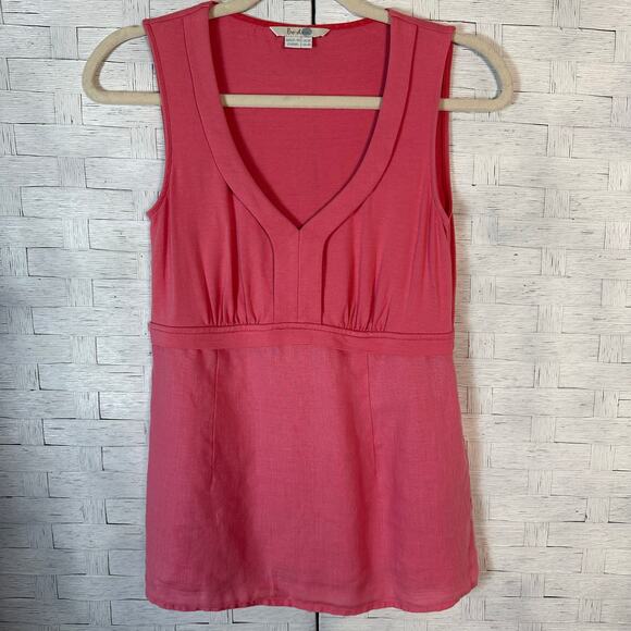 Boder Tops - Boden women’s sleeveless V-neck, empire waste, top knit bottom linen 